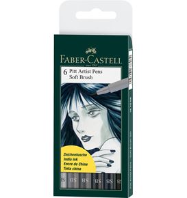 India ink Pitt Artist Pen Soft Brush 6x