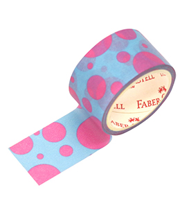 Decorative Paper Tape Polkadot pink tosca