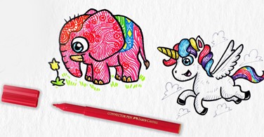 Cara menggambar doodle hewan lucu menggunakan Connector Pen