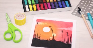 Cara Menggambar Sunset dengan Soft Pastel Art 