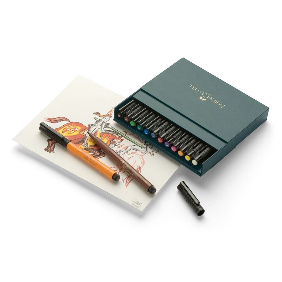 India ink Pitt Artist Pen B studio box 12x