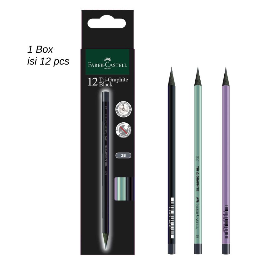 Pencil Tri Graphite Black Metallic Set 12