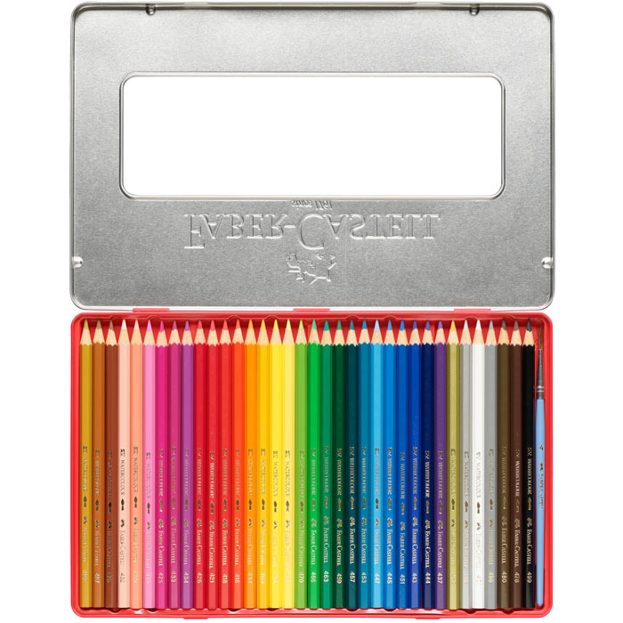 Watercolour pencils in tin case 36L
