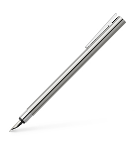 Neo Slim Stainless Steel fountain pen, F, silver shiny
