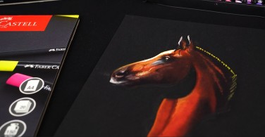 Cara  menggambar kuda dengan Black Edition Oil Pastels