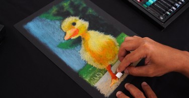 Cara  menggambar teknik smudging dengan Black Edition Oil Pastels