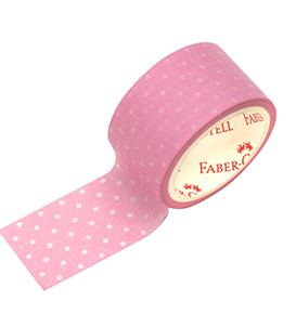 Decorative Paper Tape Polkadot  white pink
