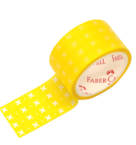 Decorative Paper Tape White Star in yellow