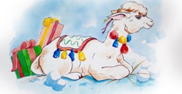 Cara melukis Alpaca Natal dengan Watercolour