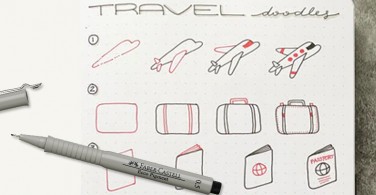 Tutorial doodle art tema liburan untuk bullet journal