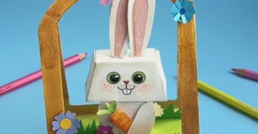 Kreasi Mainan Kertas DIY Kelinci, telur dan keranjang Paskah